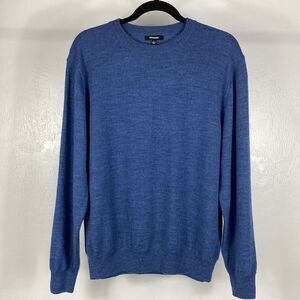 Premise 100% merino wool blue heather pullover sweater size L